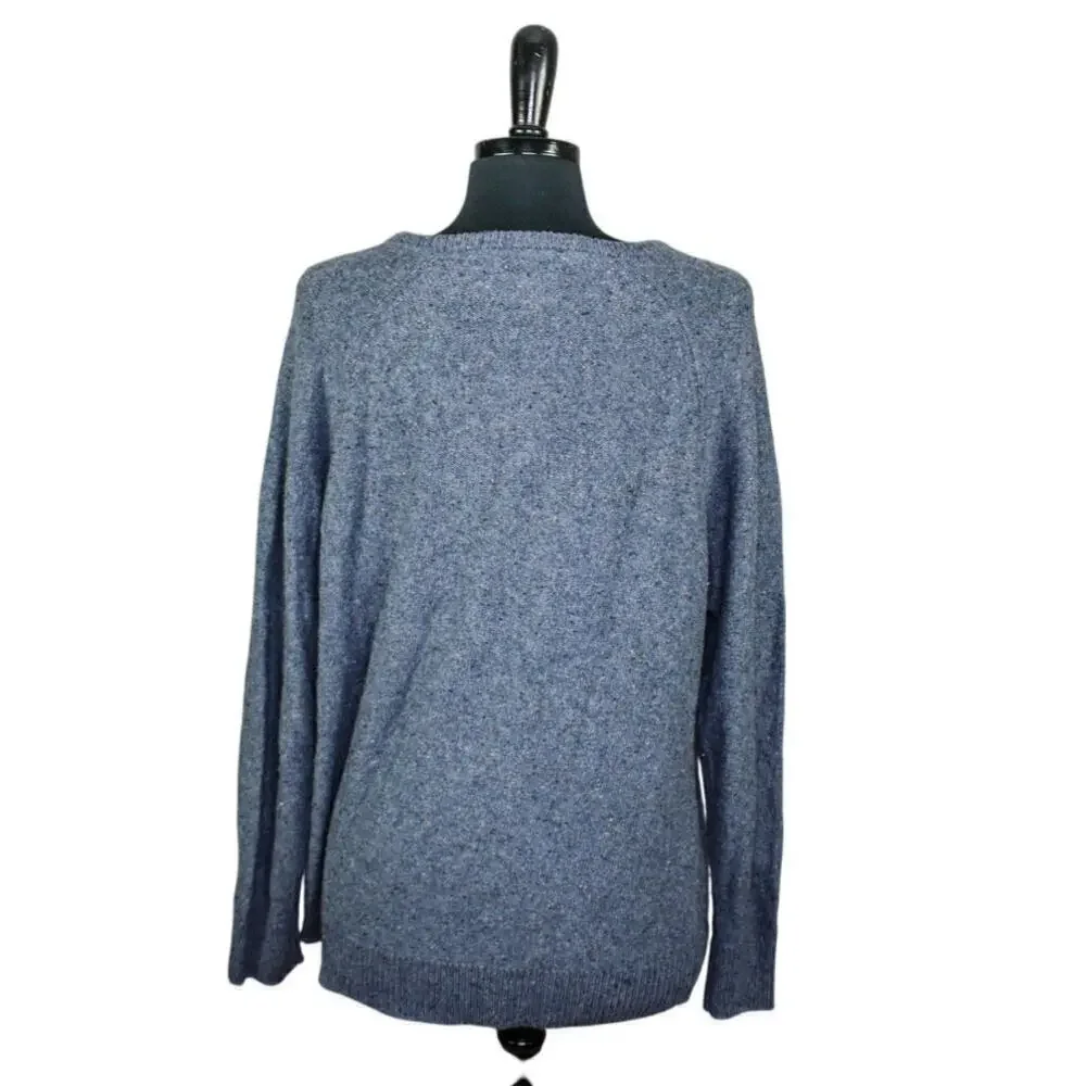 Brixton Sweater Blue Pullover Raglan Sleeves Grandpa Grunge Classic L